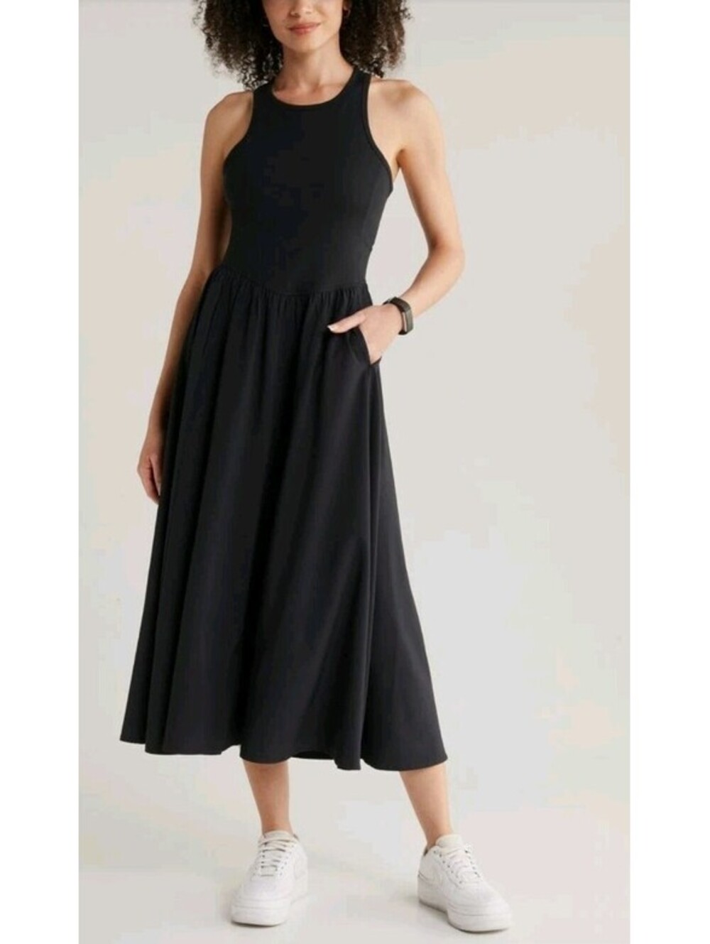 Zella Effortless Hybrid Racerback Midi Dress | Nordstrom